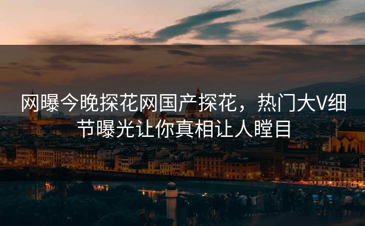 网曝今晚探花网国产探花，热门大V细节曝光让你真相让人瞠目  第1张