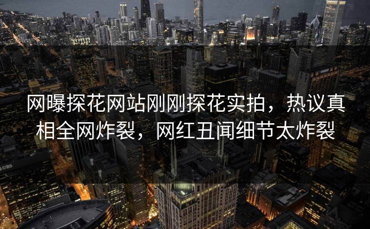 网曝探花网站刚刚探花实拍，热议真相全网炸裂，网红丑闻细节太炸裂