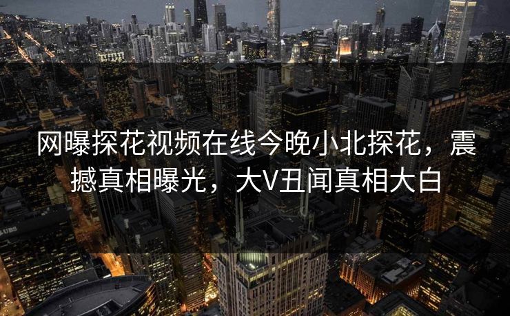 网曝探花视频在线今晚小北探花，震撼真相曝光，大V丑闻真相大白