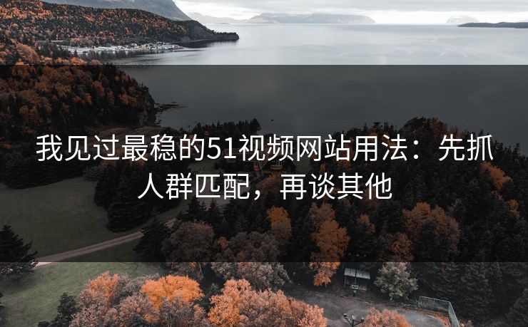 我见过最稳的51视频网站用法:先抓人群匹配,再谈其他 第1张 我见过最稳的51视频网站用法:先抓人群匹配,再谈其他 第1张
